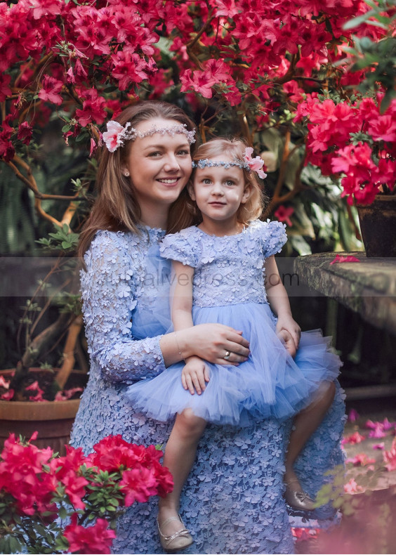 Floral Lace Tulle Flower Girl Dress